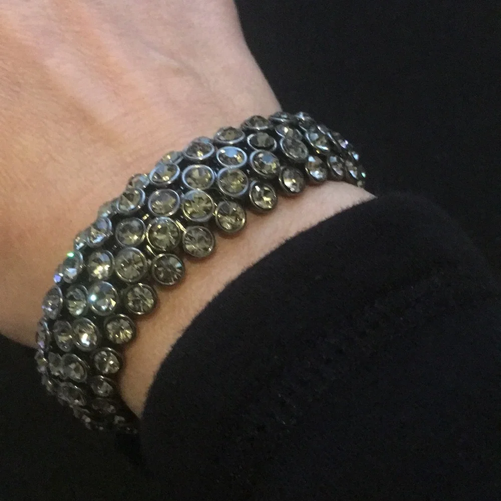 JCrew Gunmetal Crystal Bracelet